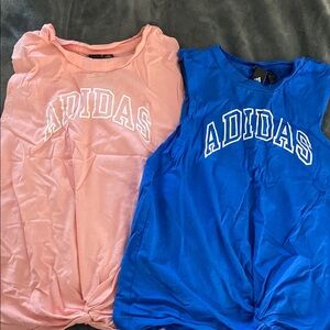 Adidas Pink and Blue Sleeveless Tops